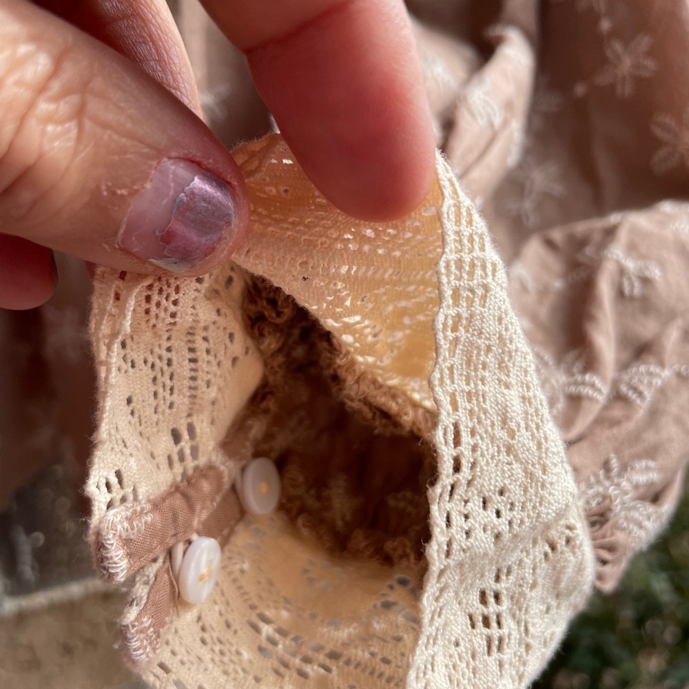 Zara midnight macaroon Eva flower embro long sleeves blouse, size Small - Picture 6 of 8